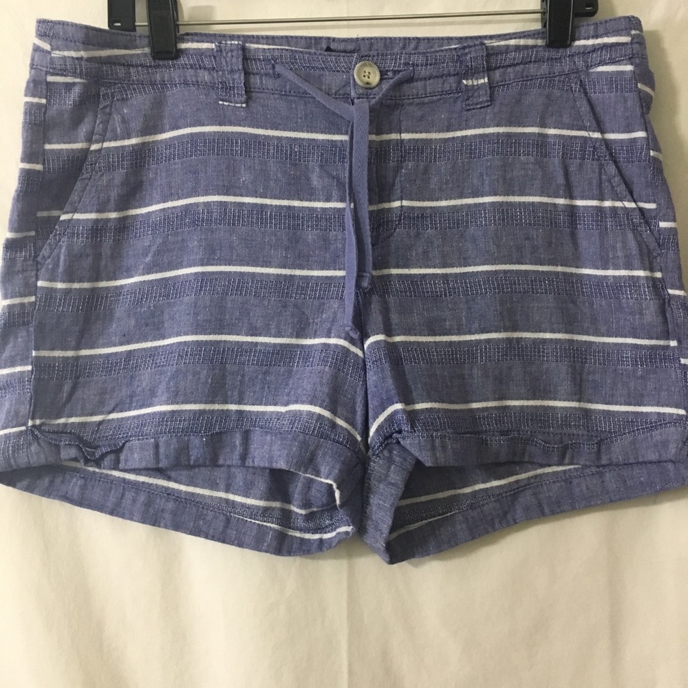 8, GAP Blue & White Striped Knit Shorts
